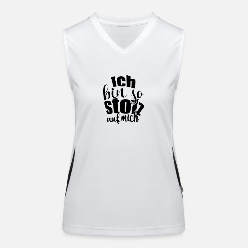 Ich bin so stolz auf mich Spruch selbstbewußt Funktionelles Kontrast-Tank Top für Frauen