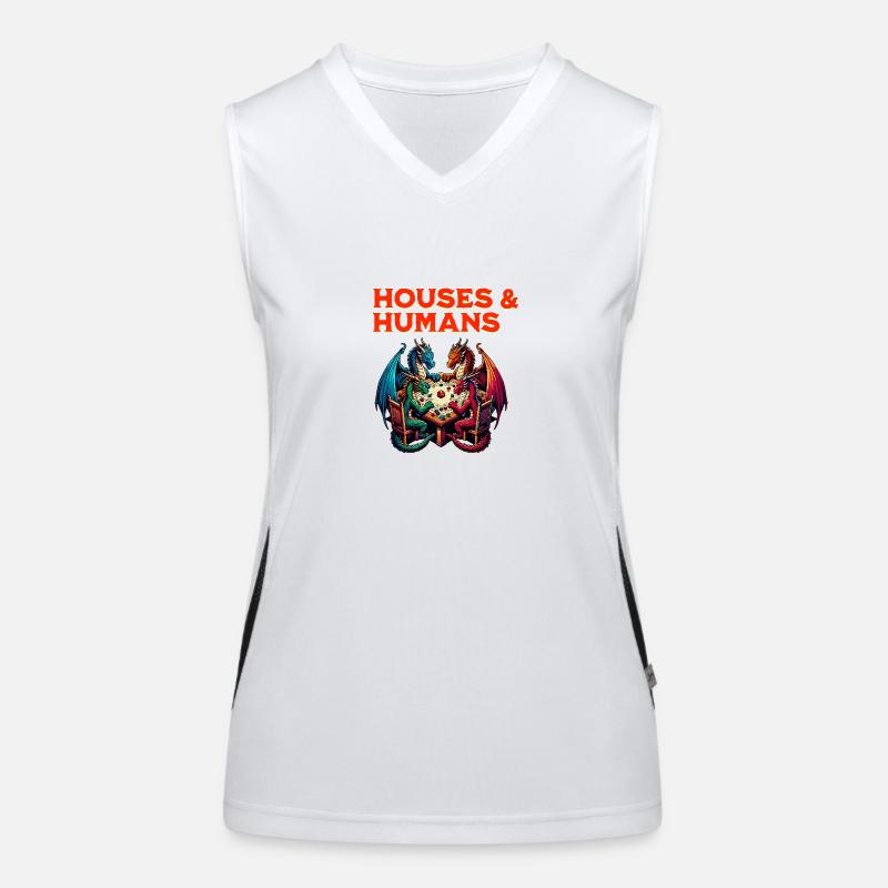 Häuser & Menschen, lustig, RPG Funktionelles Kontrast-Tank Top für Frauen