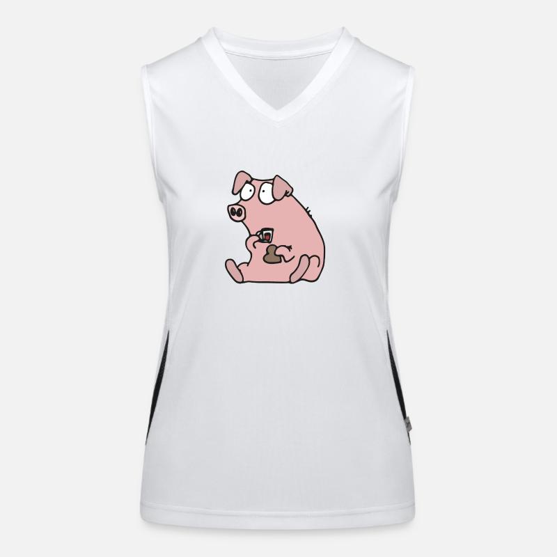 Julgris äter pepparkaka Women's Functional Contrast Tank Top