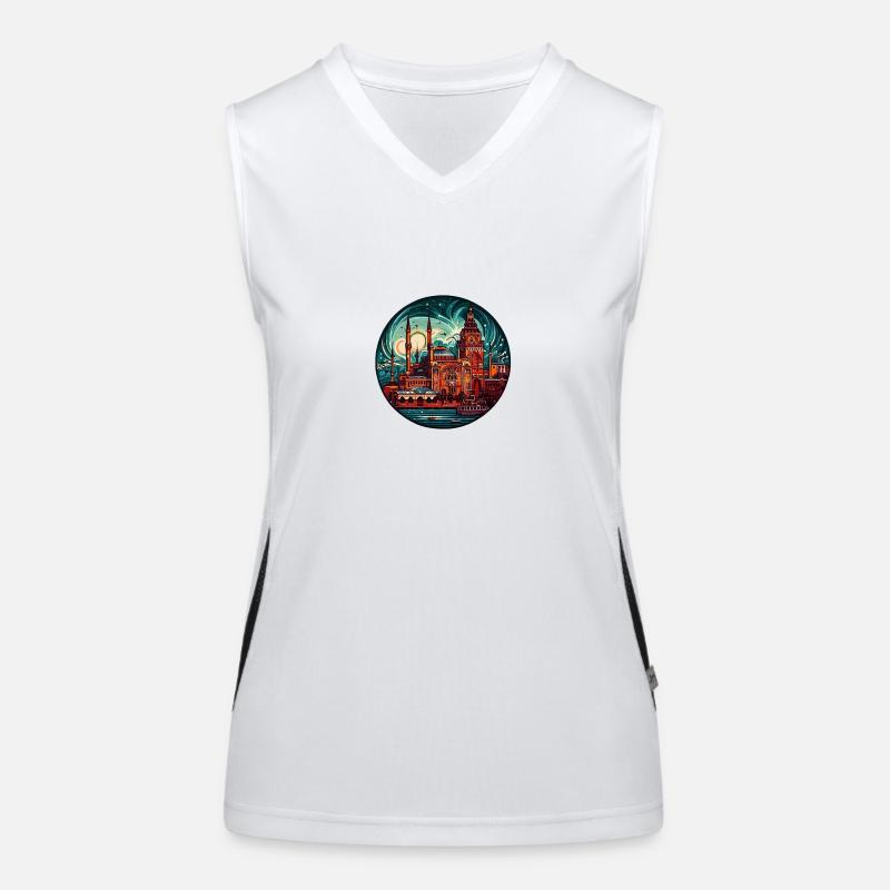 Türkische Architektur Funktionelles Kontrast-Tank Top für Frauen