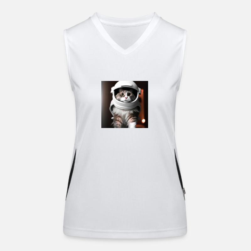 The future cat astronaut Funktionelles Kontrast-Tank Top für Frauen