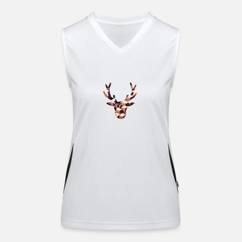 Geometrischer Hirsch Funktionelles Kontrast-Tank Top für Frauen