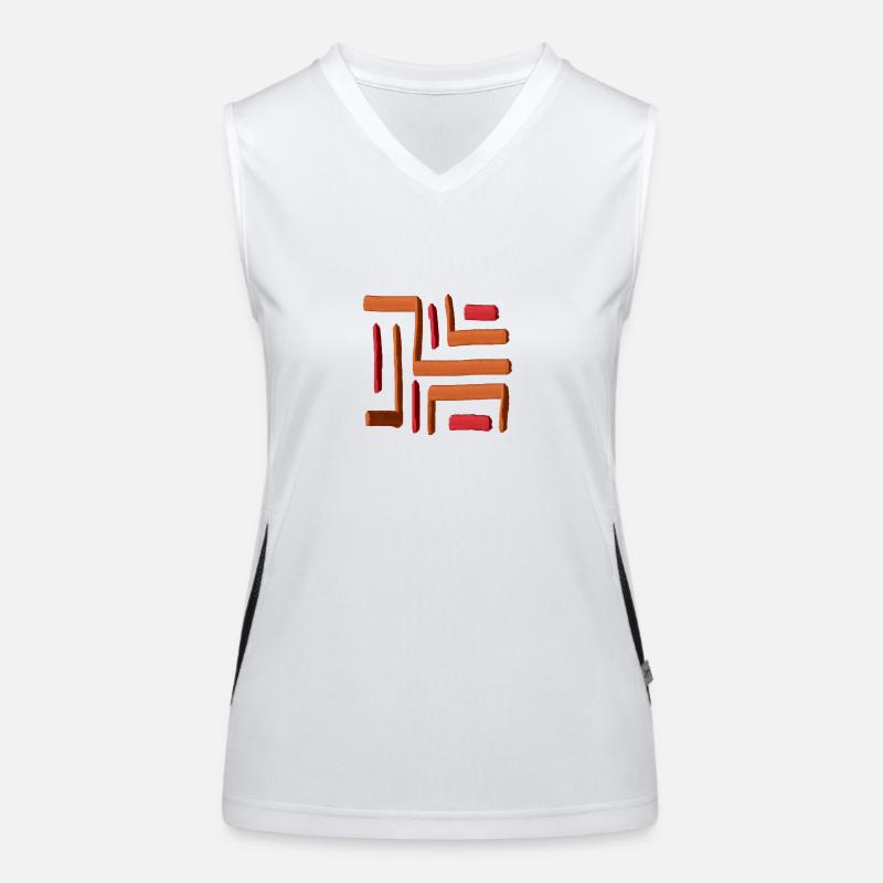 Rotes Farblabyrinth Funktionelles Kontrast-Tank Top für Frauen