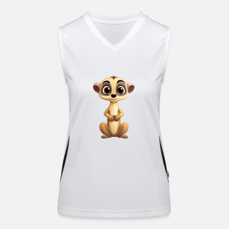 Niedliches Erdmännchen Kinder Funktionelles Kontrast-Tank Top für Frauen