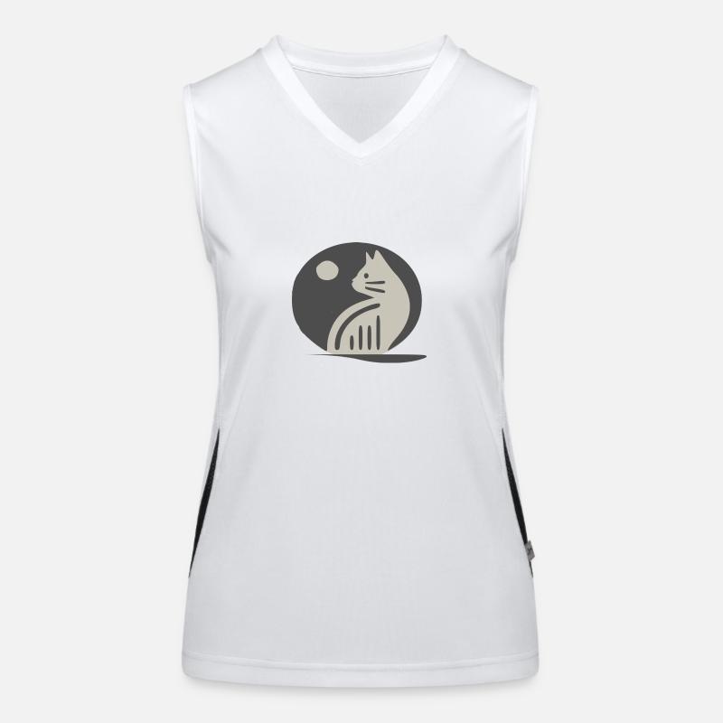 Katzen-Silhouette Funktionelles Kontrast-Tank Top für Frauen