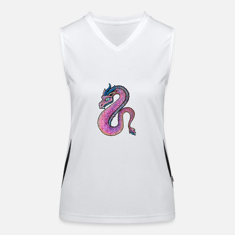 Rosara oder Rosada, der Rosa Drache o. Pink Dragon Funktionelles Kontrast-Tank Top für Frauen