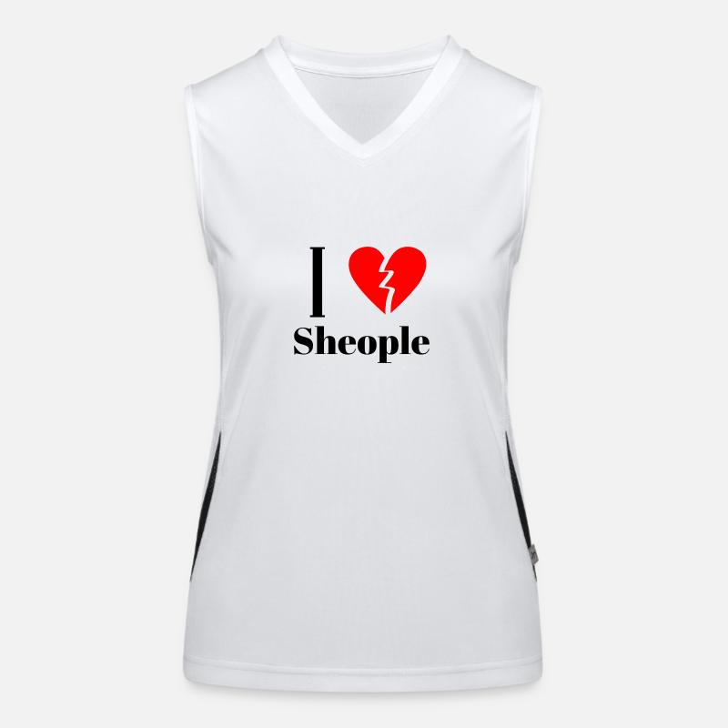 Ironisches Sheople design Statement Funktionelles Kontrast-Tank Top für Frauen