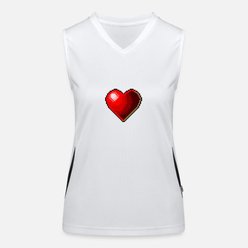 Herz 3D Herzen corazon rot retro rot rojo Liebe Funktionelles Kontrast-Tank Top für Frauen