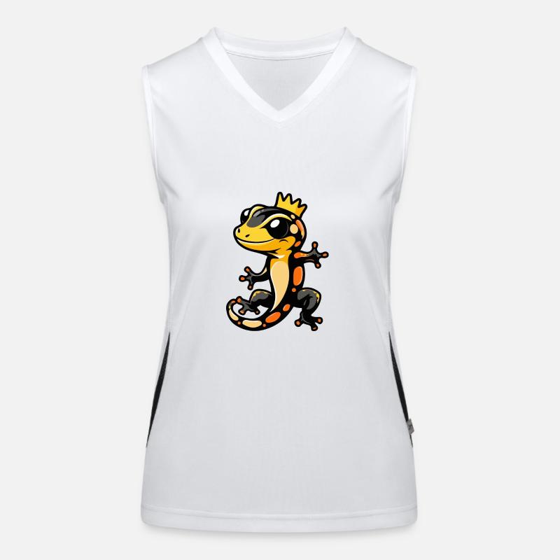 Echse Comic Krone Funktionelles Kontrast-Tank Top für Frauen