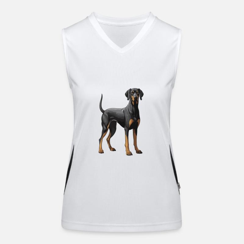 Doberman Hund Tier Funktionelles Kontrast-Tank Top für Frauen