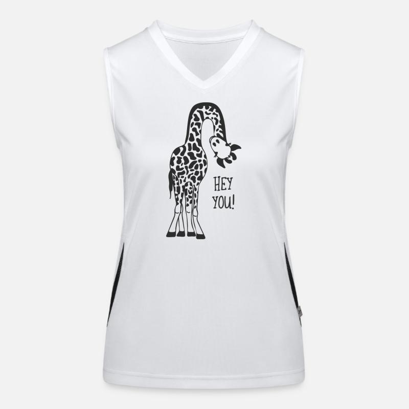 Giraffe calling Women's Functional Contrast Tank Top