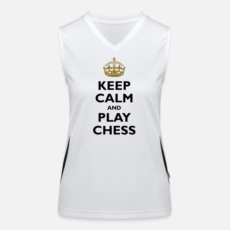 Keep calm and play chess Funktionelles Kontrast-Tank Top für Frauen
