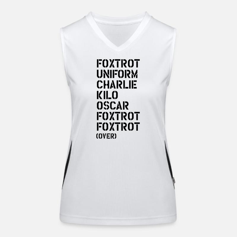 Foxtrot Uniform Charlie Kilo... FUCK OFF! Funktionelles Kontrast-Tank Top für Frauen
