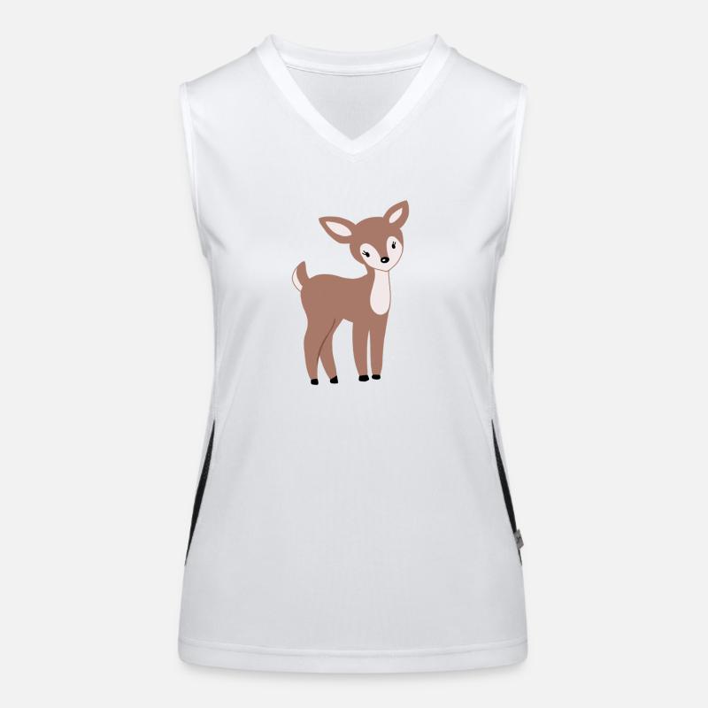 Süßes Rehkitz Bambi Funktionelles Kontrast-Tank Top für Frauen