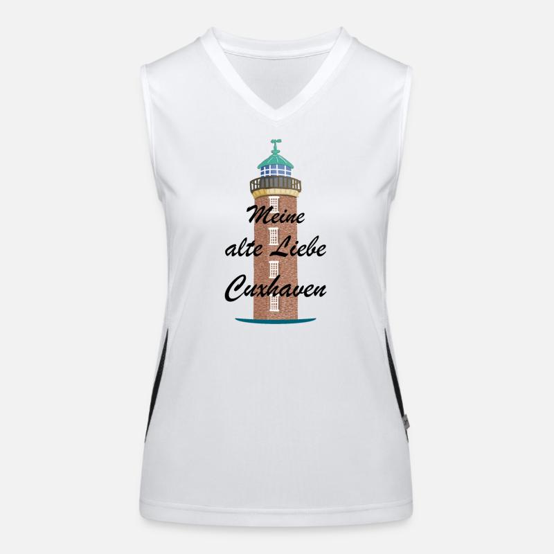 Cuxhaven, Hamburg lighthouse at the Alte Liebe Women's Functional Contrast Tank Top