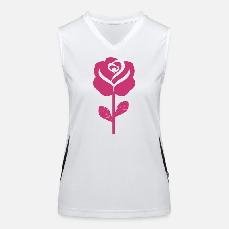 Illustration abstraite de rose rose Débardeur respirant contrasté Femme