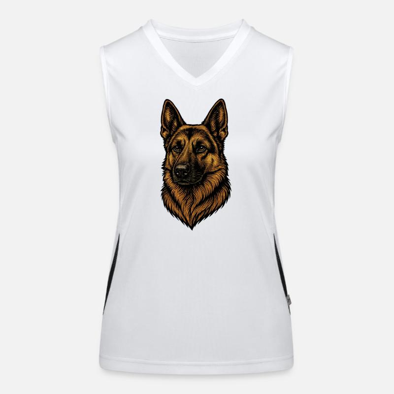 Deutscher Schäferhund Porträt Funktionelles Kontrast-Tank Top für Frauen
