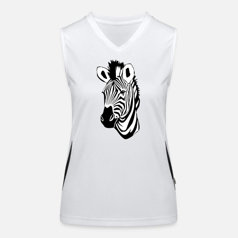 Zebra Zebra Head T-shirt Gift Women's Functional Contrast Tank Top