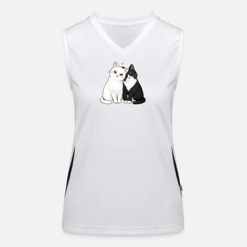 Katzenfreunde Duo Herzchen Funktionelles Kontrast-Tank Top für Frauen