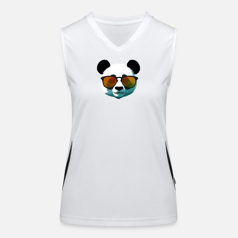 Dégradé de panda avec lunettes de soleil Débardeur respirant contrasté Femme