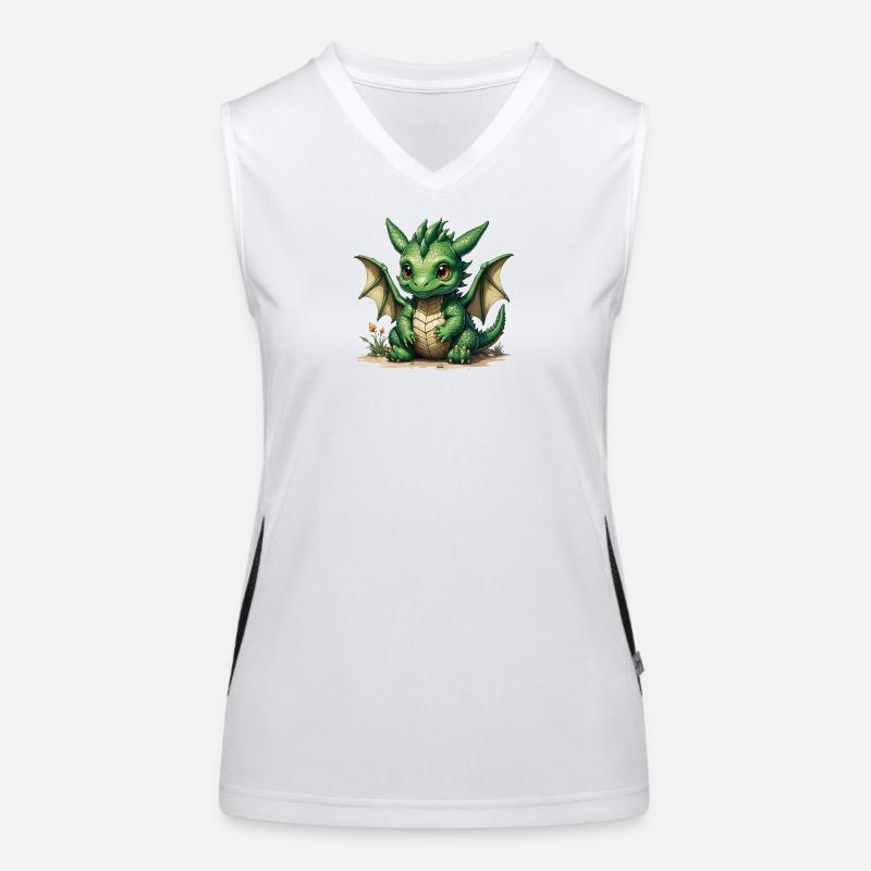 Petit Dragon Vert Débardeur respirant contrasté Femme