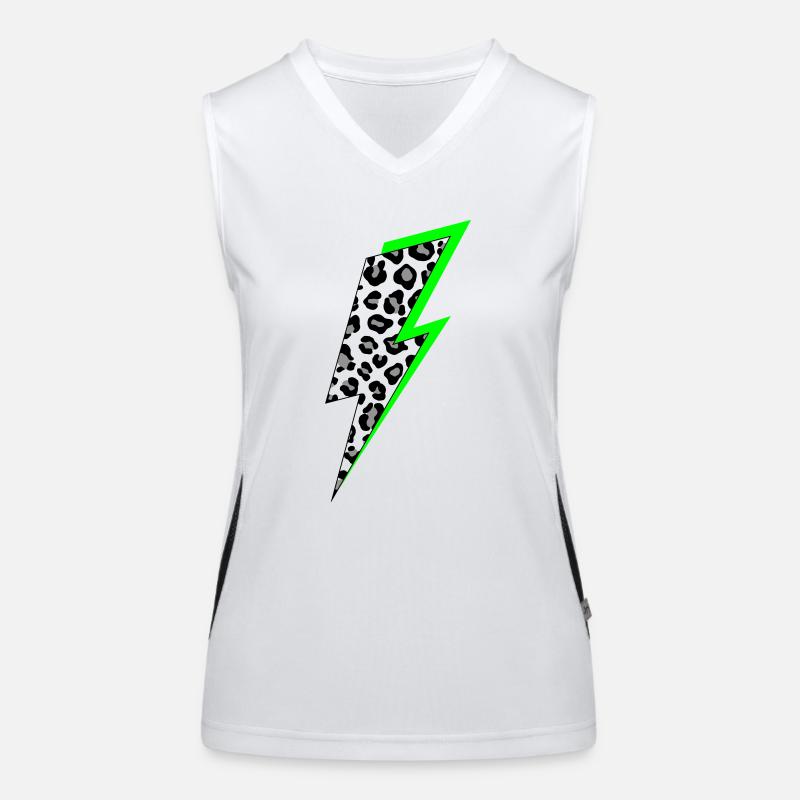 Lightning Leopard Pattern with Neon Shadow Women's Functional Contrast Tank Top