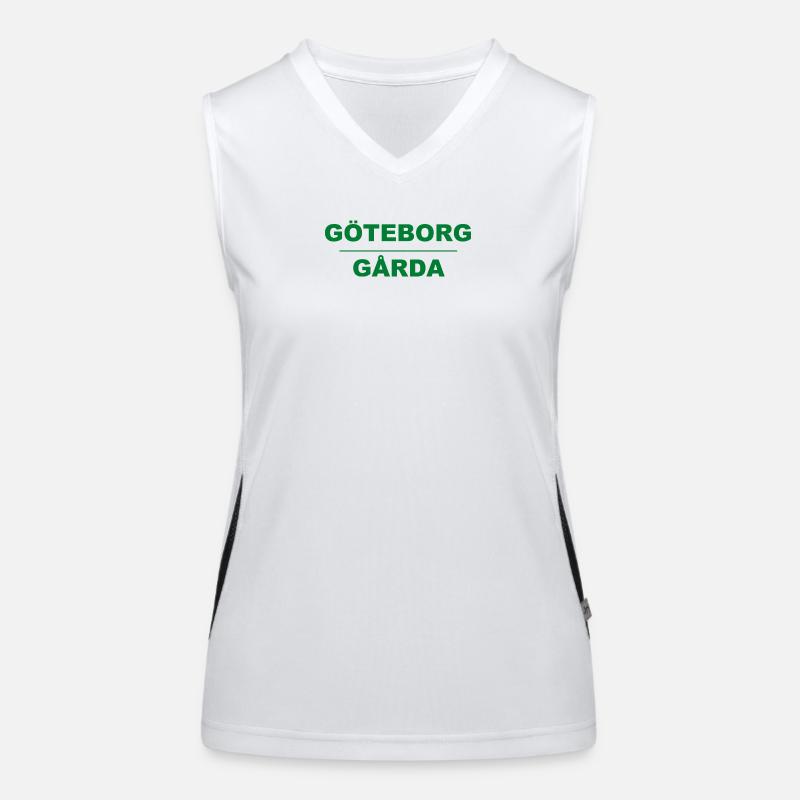 Göteborg Gårda – Design vert-noir Débardeur respirant contrasté Femme