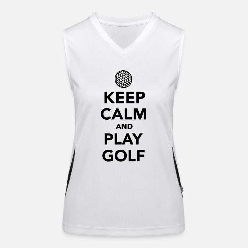 Keep calm and play Golf Funktionelles Kontrast-Tank Top für Frauen