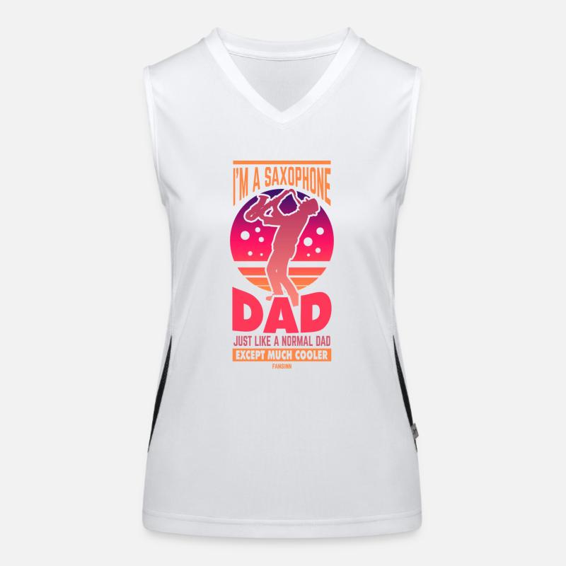 I'm A Saxophone Dad Just Like A Normal Dad Except Funktionelles Kontrast-Tank Top für Frauen