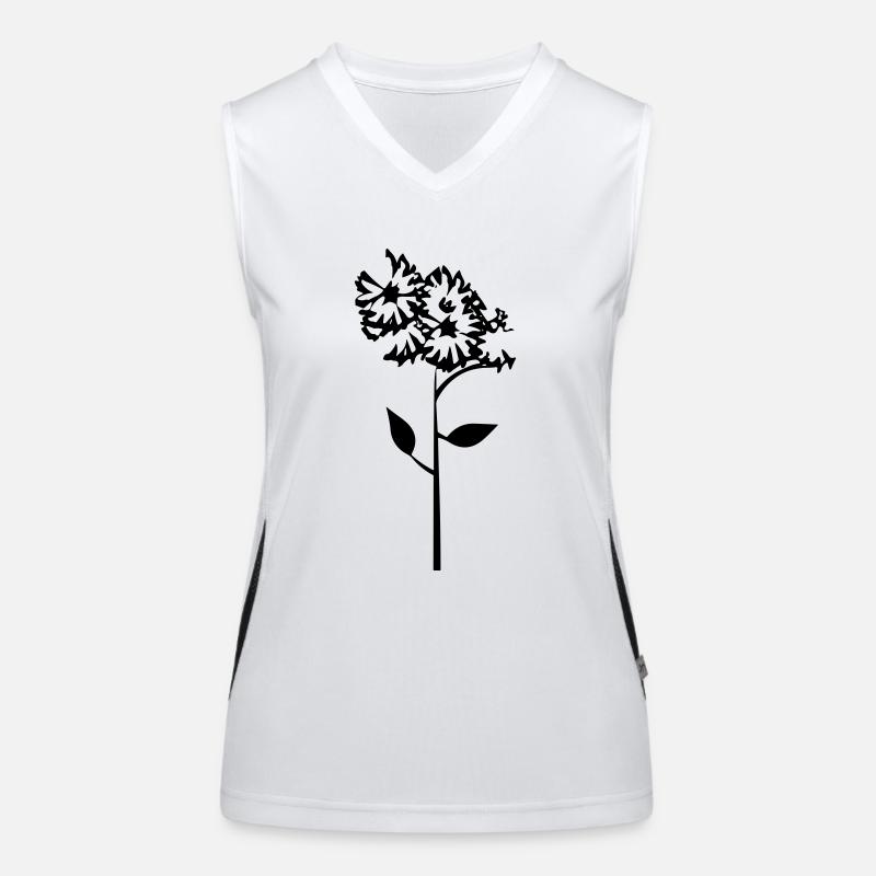 Flower with stem Women's Functional Contrast Tank Top