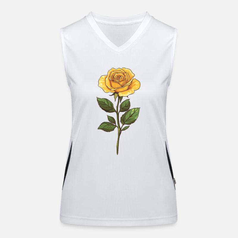 Gelbe Rose Blume Funktionelles Kontrast-Tank Top für Frauen