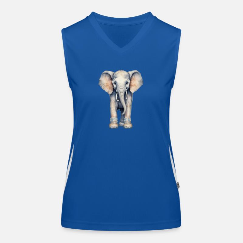Elephant with Colorful Boots Women's Functional Contrast Tank Top