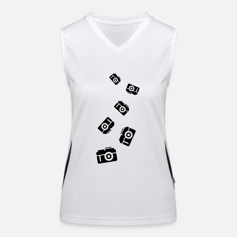 Kamera Silhouette icon Funktionelles Kontrast-Tank Top für Frauen