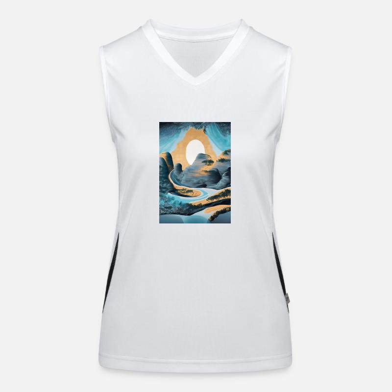 Abstrakte Landschaft - Abstract Landscape Women's Functional Contrast Tank Top
