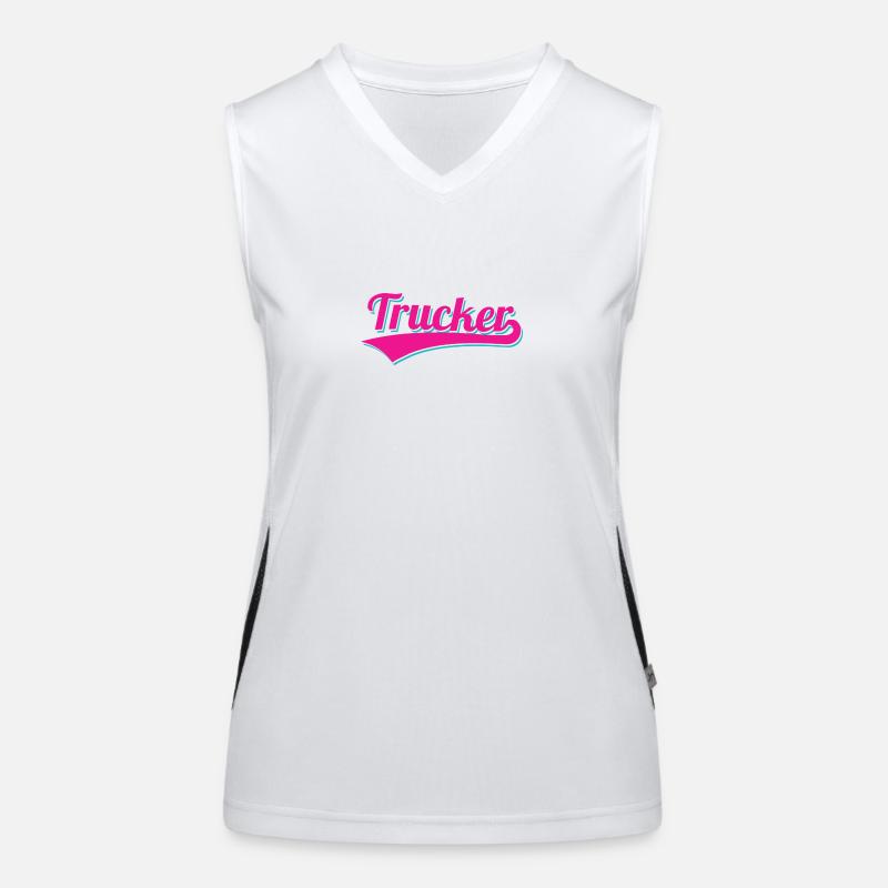 trucker logo Funktionelles Kontrast-Tank Top für Frauen
