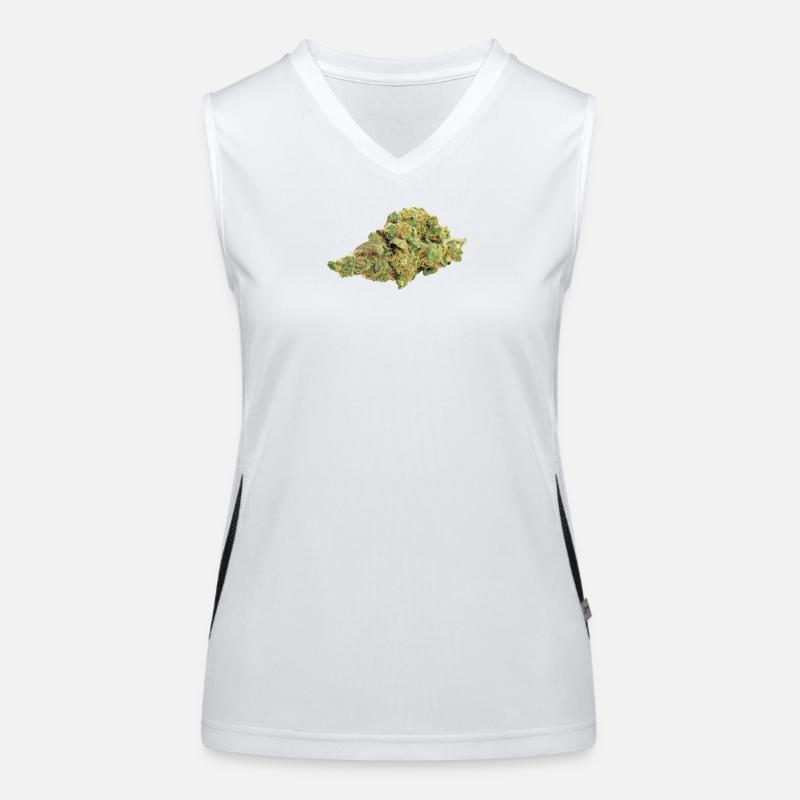 Single Cannabis / Weed Bud / Blüte Funktionelles Kontrast-Tank Top für Frauen