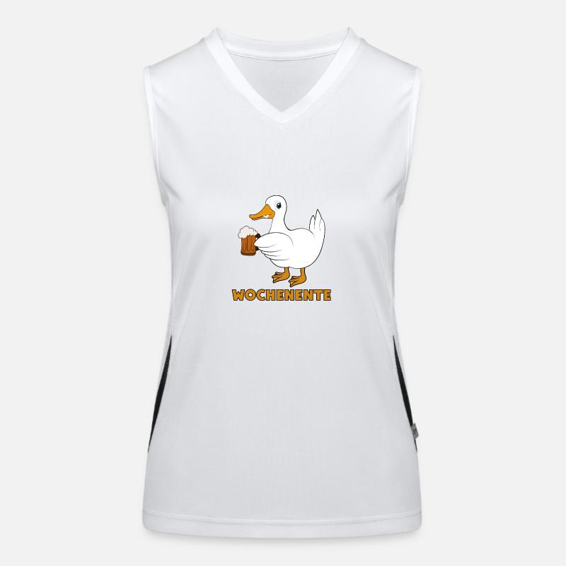 Ente mit Bier Wochenente Funktionelles Kontrast-Tank Top für Frauen
