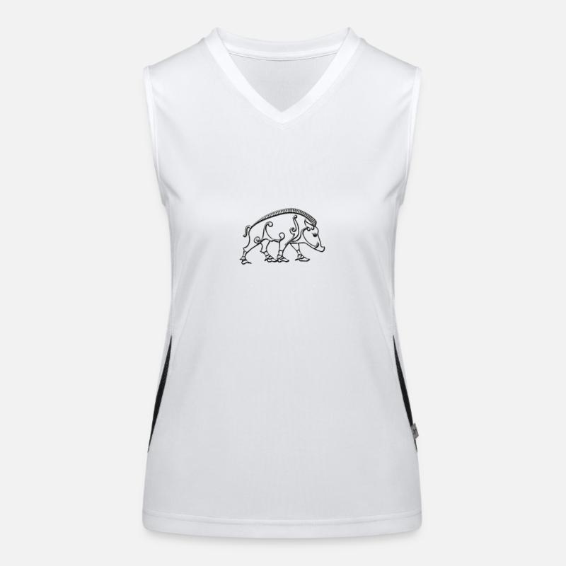 Keltischer Eber Funktionelles Kontrast-Tank Top für Frauen