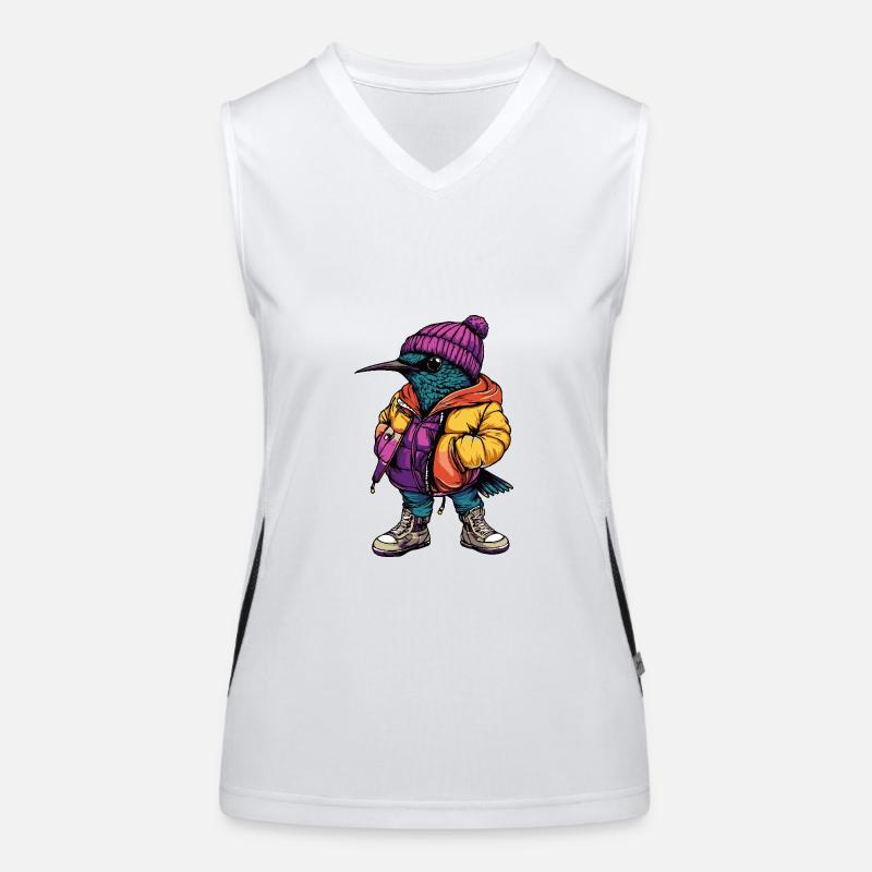 Hummingbird Bird Funny Winter Women's Functional Contrast Tank Top