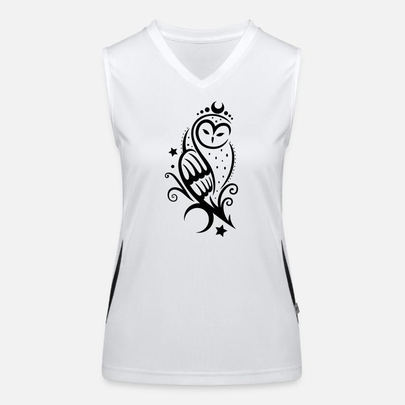 Eule Schneeeule Tattoo Funktionelles Kontrast-Tank Top für Frauen