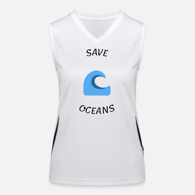 Save ocean - Women's Functional Contrast Tank Top - white/black