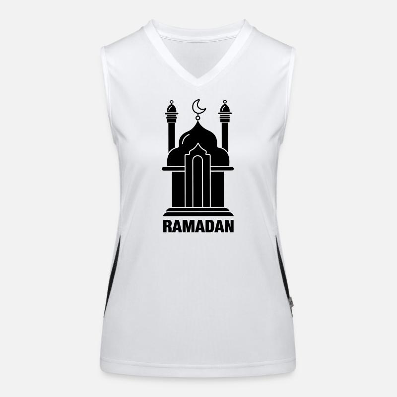 Ramadan text and mosque Women's Functional Contrast Tank Top