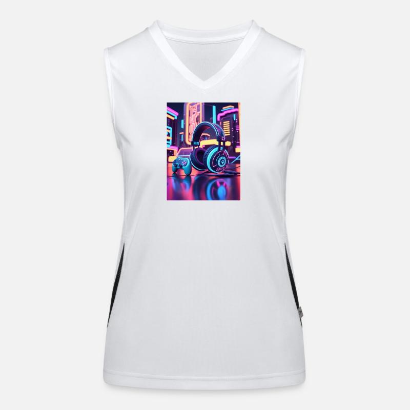 Conception du casque de jeu Neon Débardeur respirant contrasté Femme