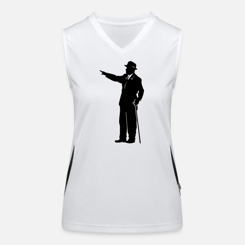 Silhouette de gentleman avec canne Débardeur respirant contrasté Femme