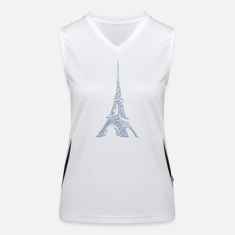 Tour Eiffel Silhouette Paris Look Grunge Débardeur respirant contrasté Femme