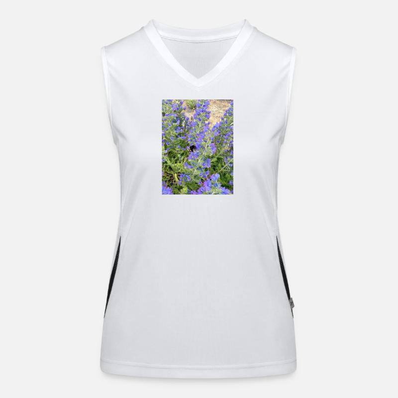 Lilac Blossoms Bee-Friendly Pattern Women's Functional Contrast Tank Top