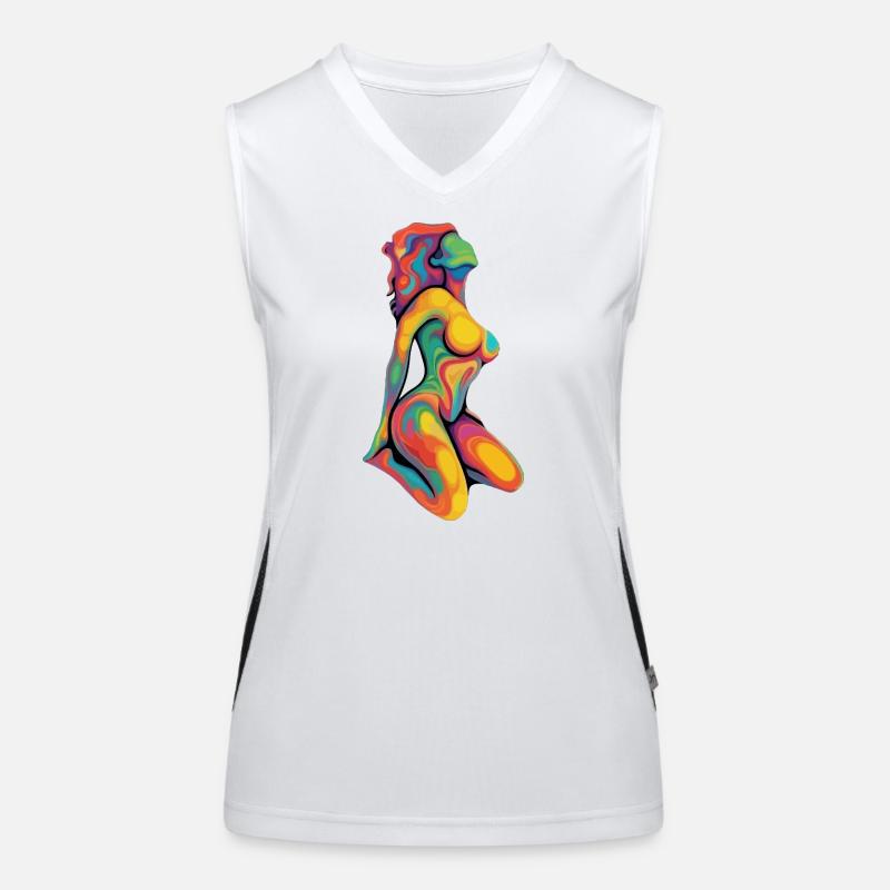 Rainbow Abstract Woman Silhouette Women's Functional Contrast Tank Top