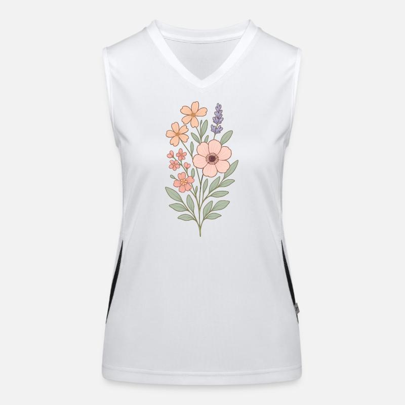 Bouquet aquarelle fleurs pastel Débardeur respirant contrasté Femme