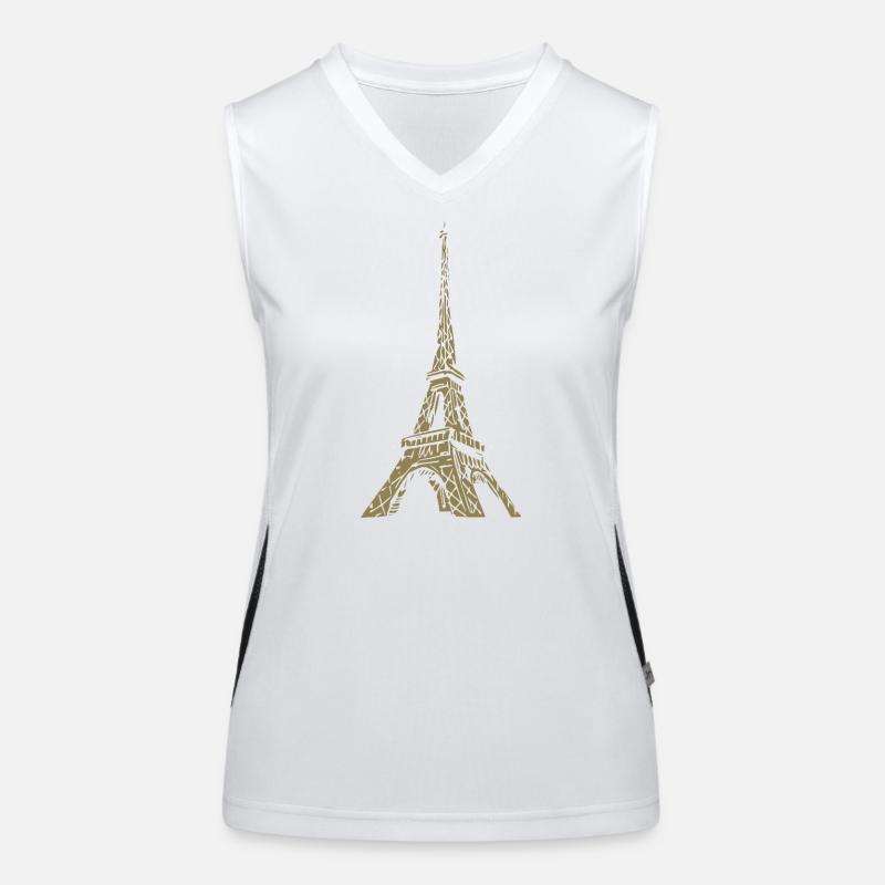 Tour Eiffel Paris monument minimaliste Débardeur respirant contrasté Femme