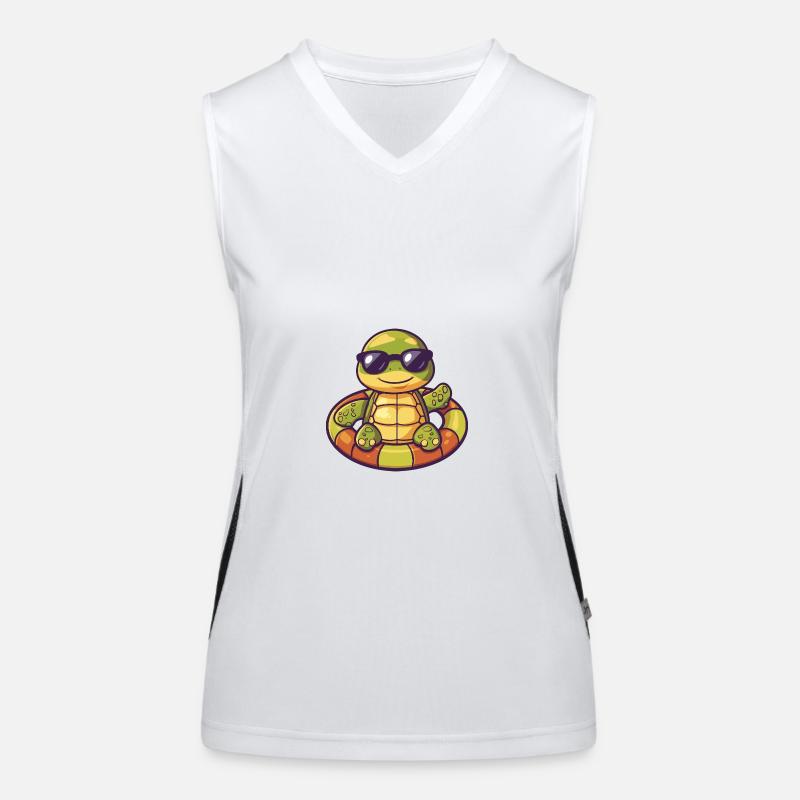 Schildkröte Comic Cool Funktionelles Kontrast-Tank Top für Frauen